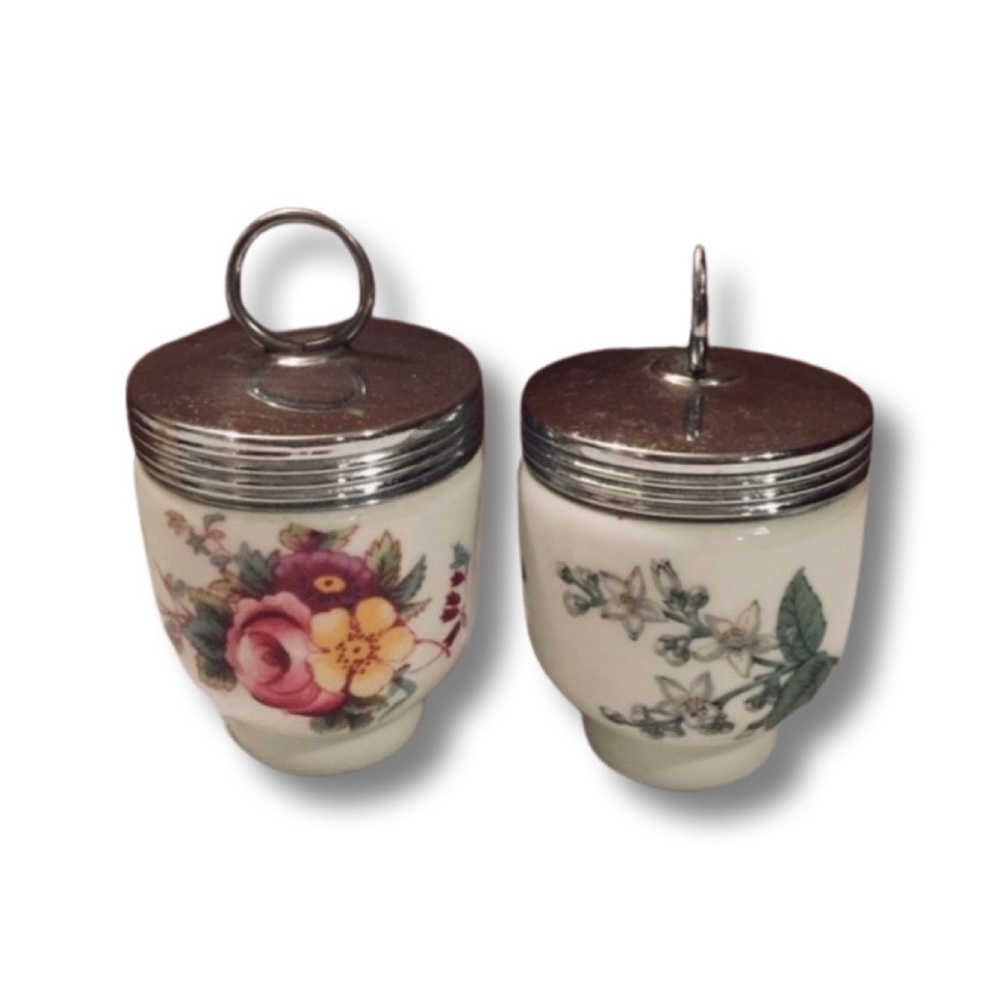 (2) VTG Royal Worcester English Porcelain Egg Coddlers